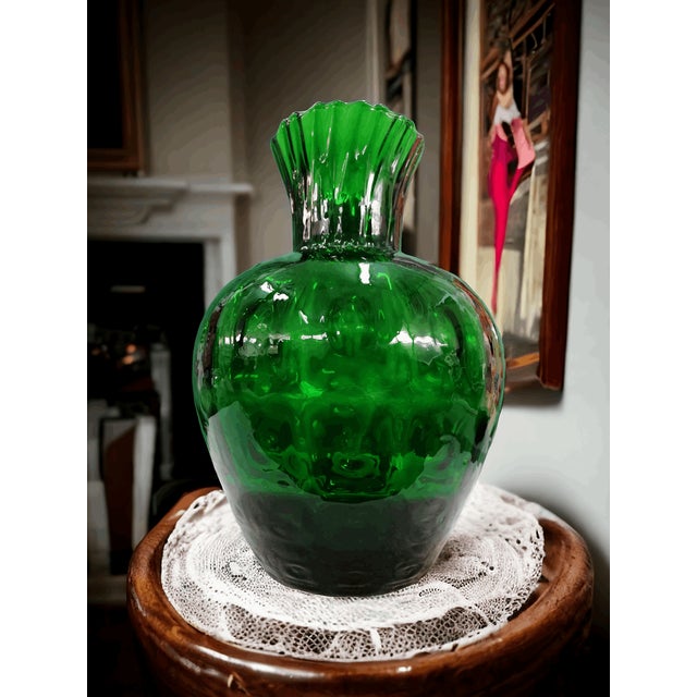 Hammered Glass Vase by Taddei for Empoli For Sale - Image 7 of 7