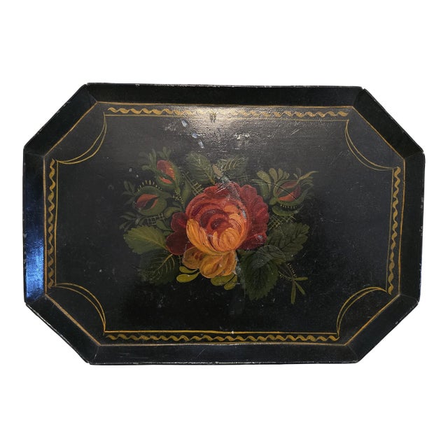 Antique 19th-Century Toleware Tray For Sale