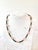 Lovely vintage rose, quartz, and Malachite beaded necklace with gold plated spacers
