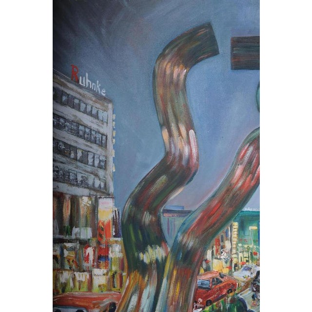 A. Zaher, Berlin City West View, Kudamm / Kurfürstendamm, Oil on Canvas For Sale - Image 7 of 18