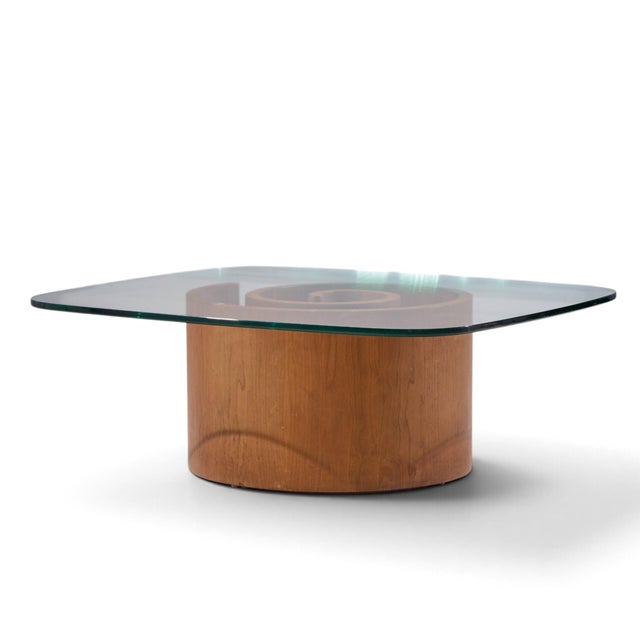 Mid-Century Modern Vladimir Kagan Mid Century Walnut Snail Coffee Table For Sale - Image 3 of 9