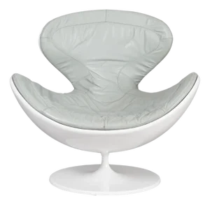 Vintage Italian Jetsons Swivel Armchair in Grey Leather by Berchicci for Giovannetti, Italy, 2000s