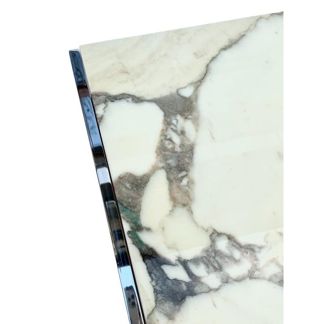 Square Coffee Table in Chrome and Onyx For Sale - Image 5 of 7