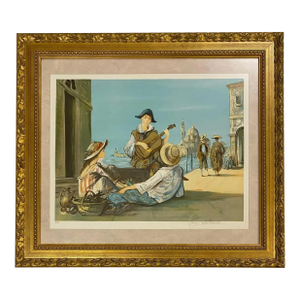 Impressionist Color Lithograph Venice Italy, Color Artist Proof by Jay Lalande