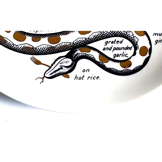 Ceramic Fornasetti Fleming Joffe Recipe Plate, Snake a La Cleopatra For Sale - Image 7 of 8