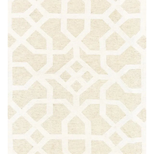 The House of Scalamandré Linen Lattice Fabric, Natural & Ivory For Sale