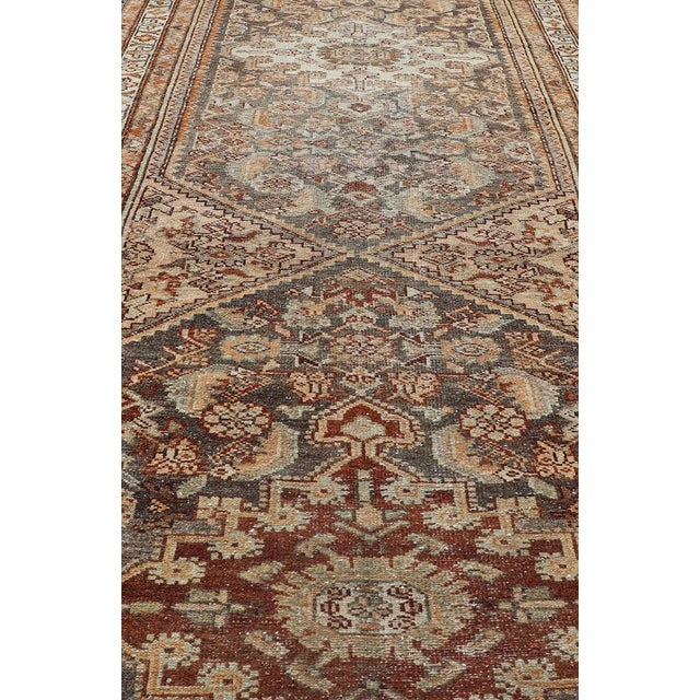 Early 20th Century Antique Persian Malayer Runner With All-Over Sub-Geometric Medallion Design 3'1 X 13'0 For Sale - Image 5 of 13
