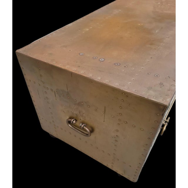Mid 20th Century Mid 20th Century Sarreid Brass Cocktail Table With Drawers For Sale - Image 5 of 9