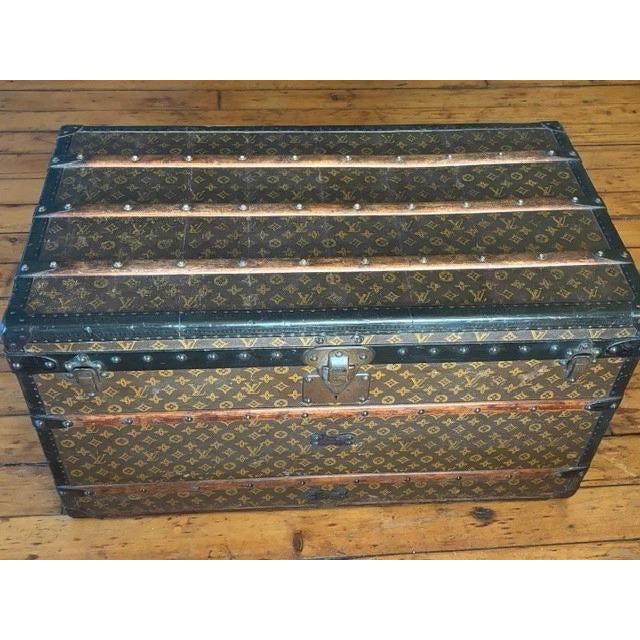 Antique Louis Vuitton Monogram Canvas Steamer Trunk (Circa 1900) For Sale - Image 11 of 18
