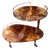 2-Tier Bar Cart in Lacquered Goatskin and Brass attributed to Aldo Tura, 1960s For Sale