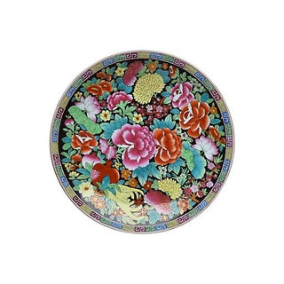 Chinese Decorative Floral Platter For Sale