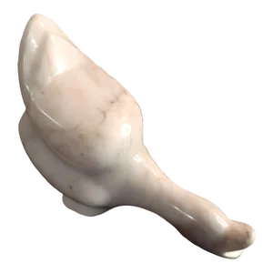 1980s Solid Marble Laying Duck Figurine