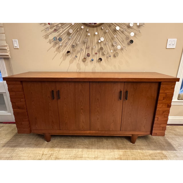 Exceptional Knowlton Brothers "Avenue" credenza in beautiful walnut cherry finish. This stunning piece showcases masterful...