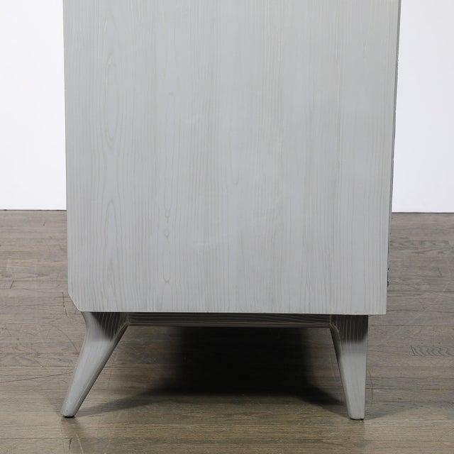 Silver Mid-Century Modern Silver Cerused Oak Cabinet by John Stuart Inc. For Sale - Image 8 of 18