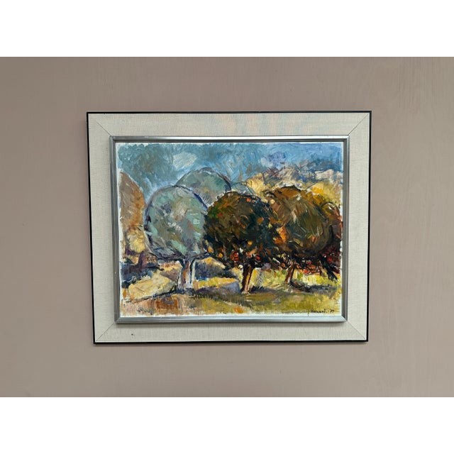 Bruno Fagerlund, Apple Trees, 1974, Oil Painting on Canvas, Framed For Sale - Image 18 of 18