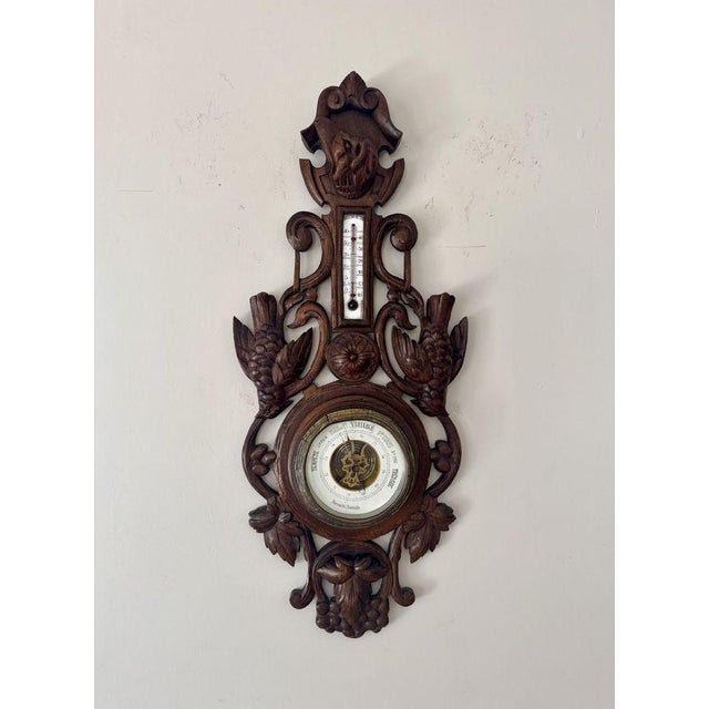 Late 19th Century Antique Victorian Black Forest Aneroid Barometer, 1880 For Sale - Image 5 of 7