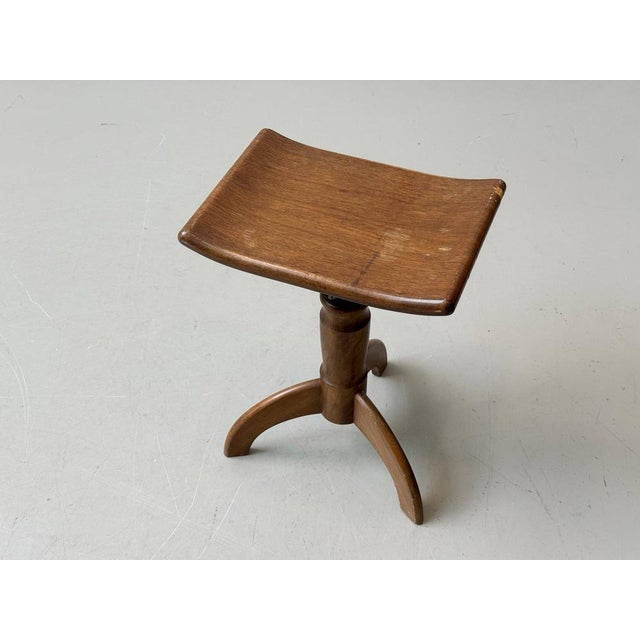 Height-Adjustable Piano Stool in Beech, 1920s For Sale - Image 18 of 18