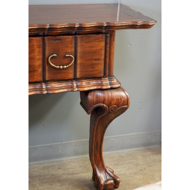Alfonso Marina Alfonso Marina Spanish Colonial Mahogany Console With Carved Claw Feet 20th Century For Sale - Image 4 of 12