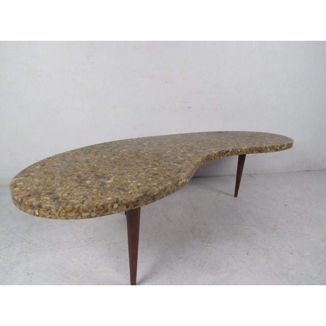Italian Modern Kidney Shaped Coffee Table For Sale - Image 4 of 9