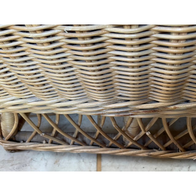 Vintage Smith & Hawken Wicker/Rattan Lounge Chairs With Ottomans For Sale - Image 12 of 14