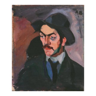 'Study of a Man' by Axel Bentzen, Paris, Flâneur, Boulevardier, Danish Post-Impressionist Oil For Sale