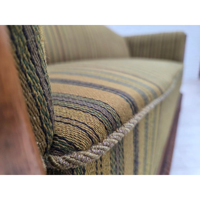 Vintage Danish Three-Seater Sofa in Furniture Velour and Oak, 1950s For Sale - Image 15 of 18