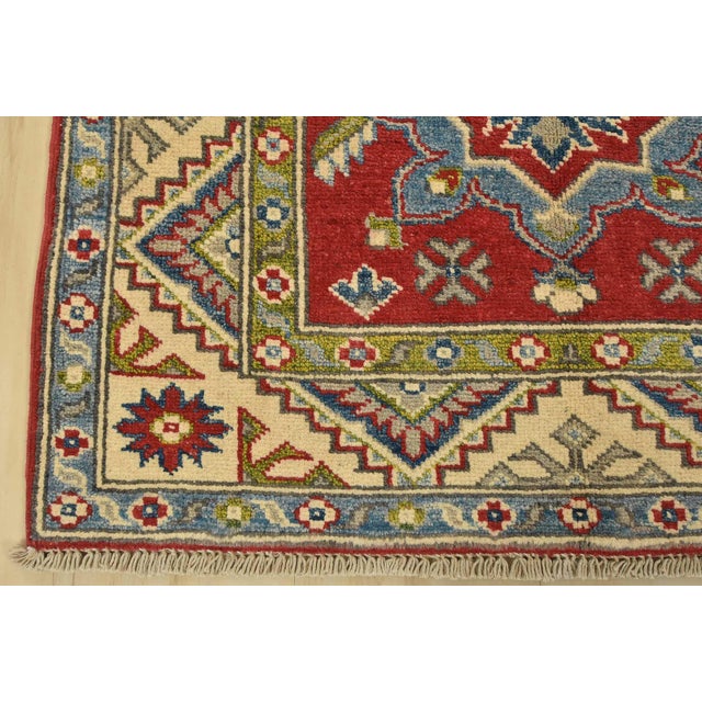 Kazak Runner 2’10” X 9’3” Red Wool Tribal Hand-Knotted Oriental Rug For Sale - Image 10 of 13