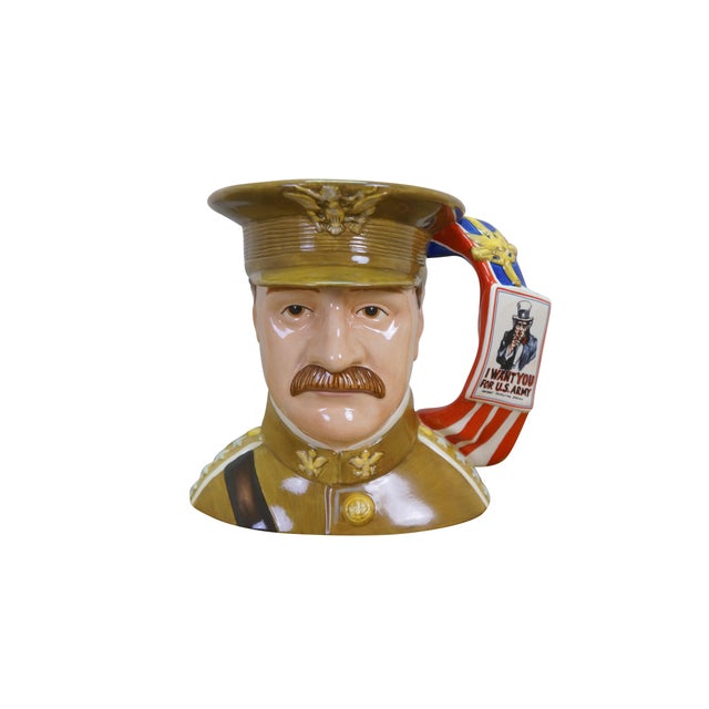 Khaki Royal Doulton General John Pershing Military Leader Toby Character Jug For Sale - Image 8 of 17
