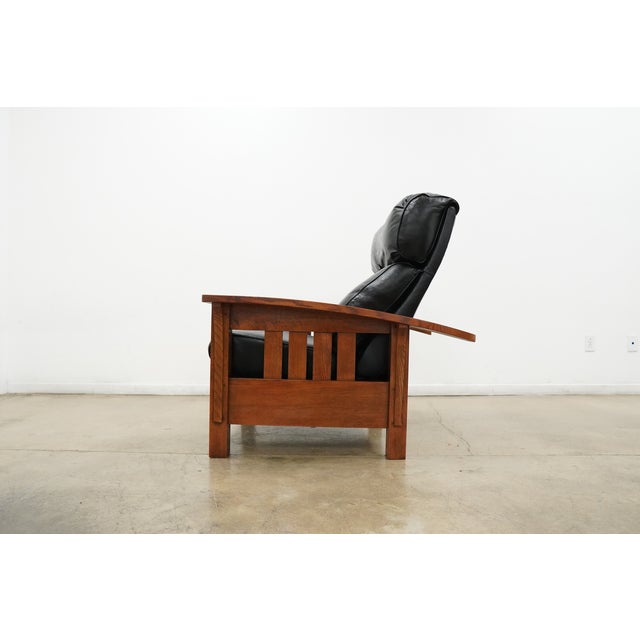 Wood Stickley Bustle Back Bow Arm Morris Recliner For Sale - Image 7 of 16