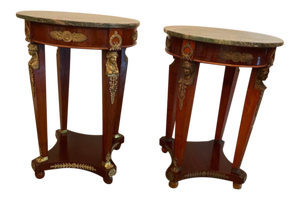 1930s Marble Top Center Tables - a Pair