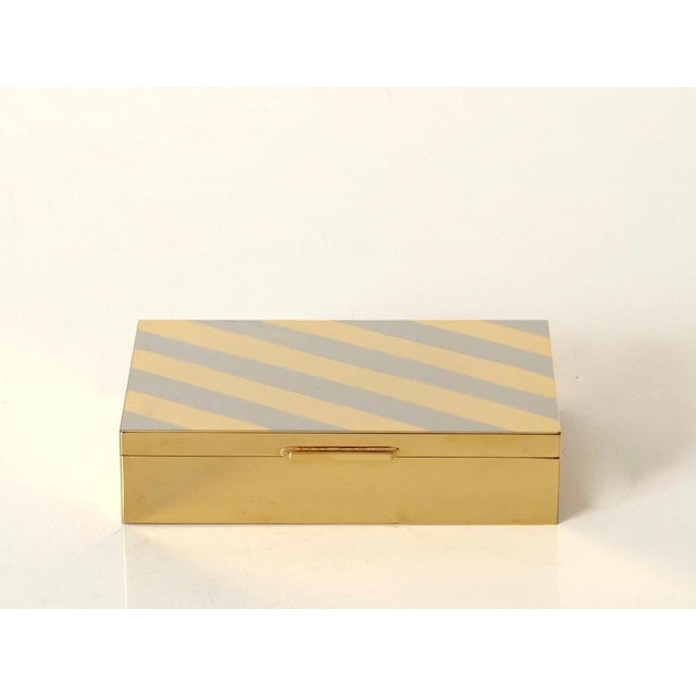 Mid-Century Gilt Brass and Chrome Decorative Jewelry Box from Dior, Italy, 1970s For Sale - Image 9 of 17