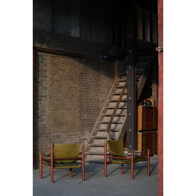 Presenting a beautiful pair of “Sirocco” armchairs designed by Arne Norell and produced by Arne Norell AB in Aneby,...