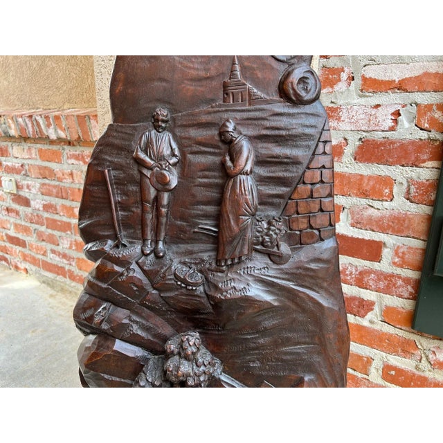 Brown Antique French Carved Wood Wall Sculpture the Angelus by Jean Francois Millet For Sale - Image 8 of 13