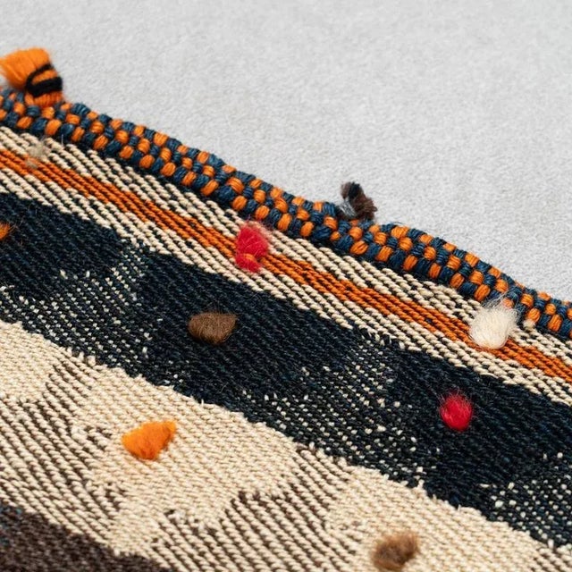 Textile Handmade Red Geometric Wool Kilim Rug, 1980s For Sale - Image 7 of 9