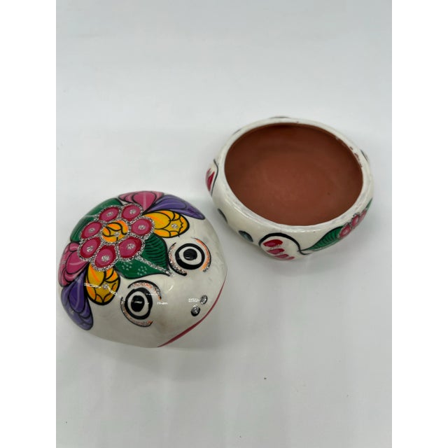 2000 - 2009 Terracotta Mexican Folk Art Frog Box For Sale - Image 5 of 9