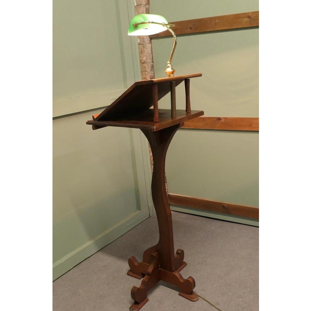 Wood Arts and Crafts Restaurant Reception Station Greeter with Light For Sale - Image 7 of 8