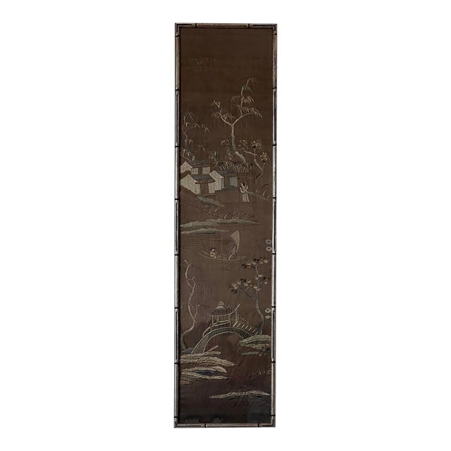 Antique Chinese Embroidered Panel on Silk C. Late 19th Century For Sale