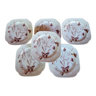 Wonderful Set of 6 Butterfly Plates Designed by Cecil Beaton for Spode For Sale