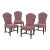 Set of 4 Custom Upholstered Burgundy Geometric Velvet Dining Chairs For Sale