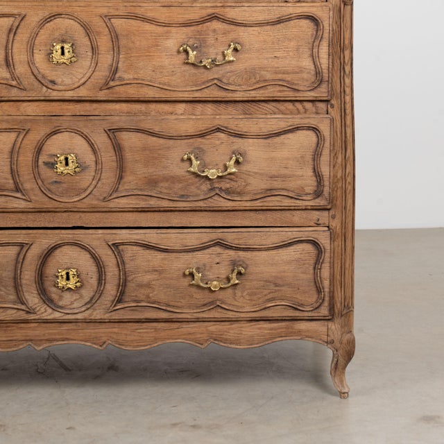 18th Century French Bleached Oak Chest of Three Drawers For Sale - Image 16 of 18