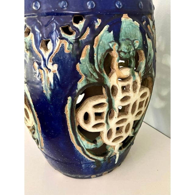 Mid-Century Modern Terracotta Asian Inspired Garden Stool Table or Stand For Sale - Image 3 of 10
