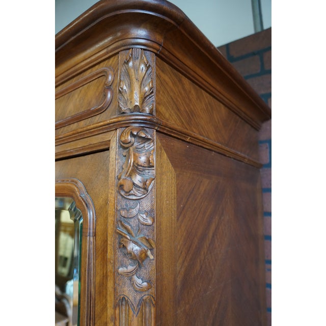 19th Century Antique French Louis XV Rococo Triple Armoire For Sale - Image 5 of 12
