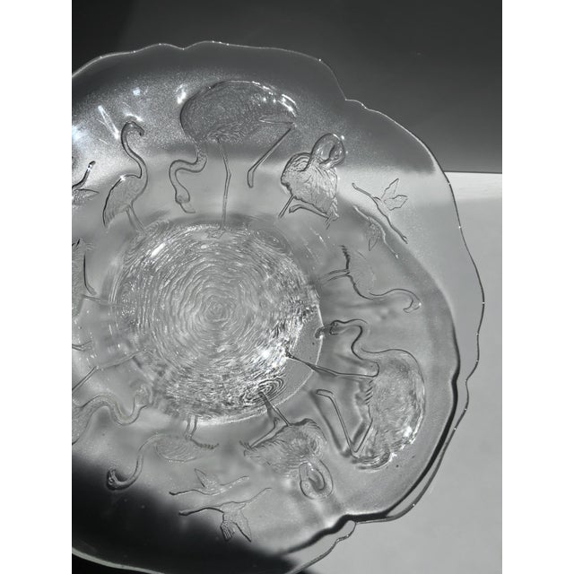 Glass Glass Fruit Bowl with Flamingos by Walther Glas, Germany, 1980s For Sale - Image 7 of 9