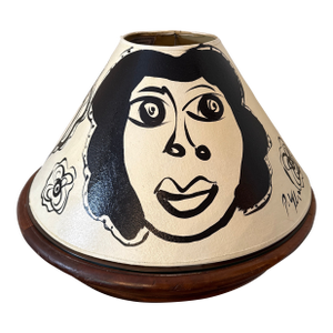 1970s Peter Keil Original Painted Black and White Lampshade