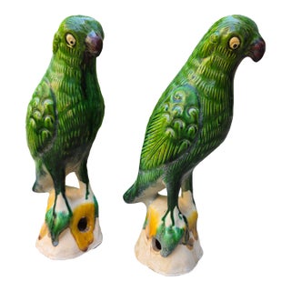 1960s Chinese Parrot Roof Finials, Pair For Sale