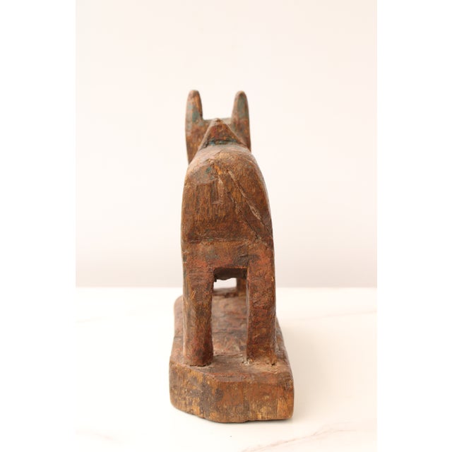 Wood Vintage Carved Wooden Nadi Bull Figure For Sale - Image 7 of 8