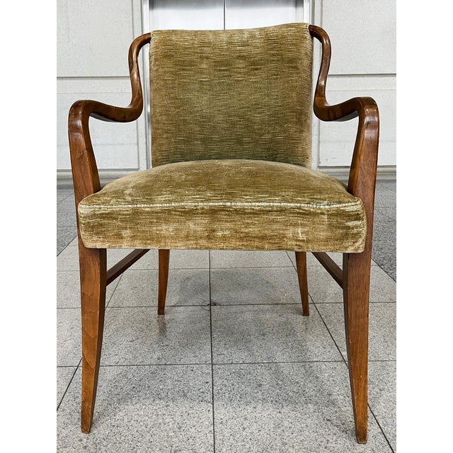 Wood Mid-20th Century Paolo Buffa Walnut Armchairs - A Set of 4 For Sale - Image 7 of 12