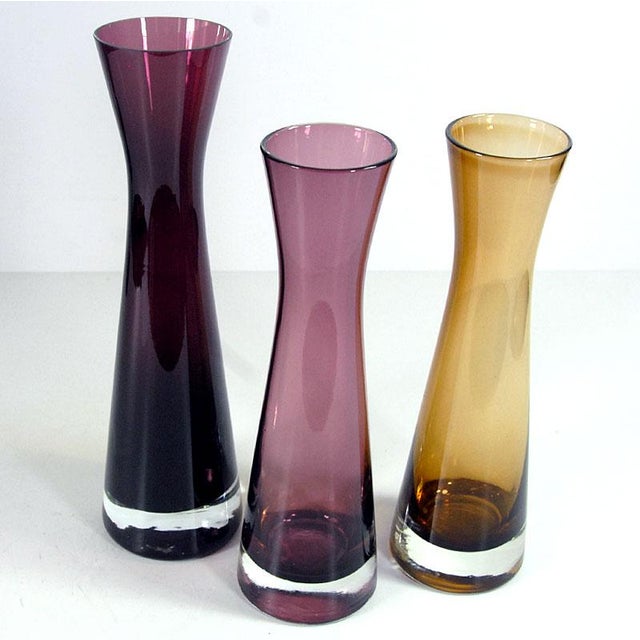 Contemporary Glass Vases from Ingrid, Germany, 1970s, Set of 3 For Sale - Image 3 of 8