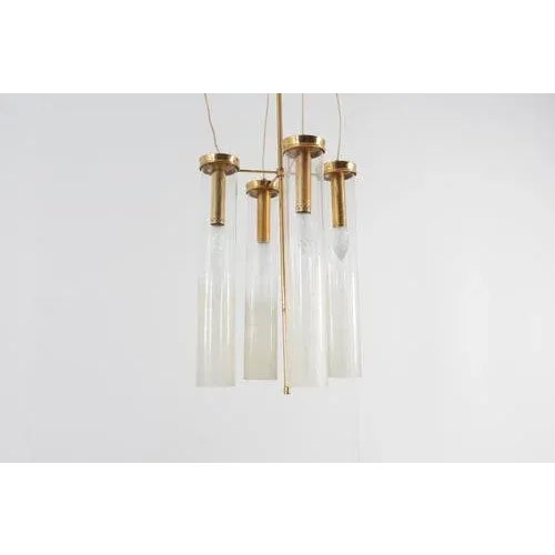 Gold Mid-Century Modern Brass and Glass Suspension Lamp from Arredoluce Monza, Italy, 1960s For Sale - Image 8 of 18