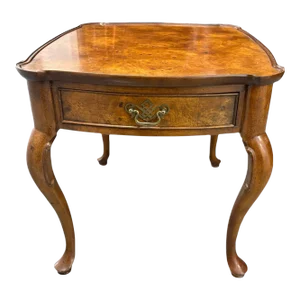 Mid 20th Century Ethan Allen Knob Creek Burl Wood Side Table